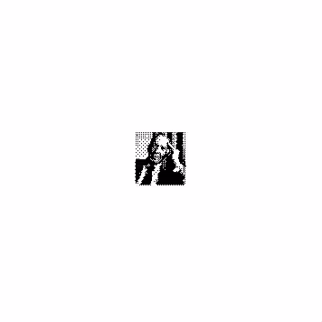 Black and white halftone image of a person holding their head with one hand.